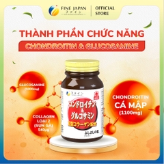 Viên uống sụn cá mập Chondroitin & Glucosamin FINE JAPAN hỗ trợ giảm đau nhức xương khớp lọ 545 viên (36 ngày)