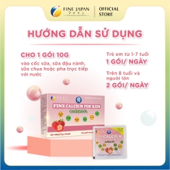 Bột Canxi VN Calcium For Kids FINE JAPAN bổ sung Canxi và dinh dưỡng hộp 20 gói