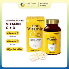 Viên uống Vitamin C&D FINE JAPAN chống suy nhược cơ thể lọ 60 viên (30 ngày)