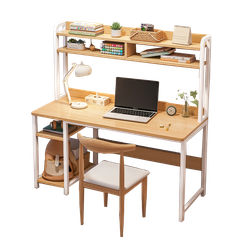 Bàn học, Bàn làm việc kèm 2 tầng thiết kế phong cách hiện đại, mặt gỗ MDF dễ lau chùi, khung sắt sơn tĩnh điện chắc chắn