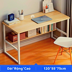 Bàn làm việc liền kệ, bàn học có kệ lửng tiện lợi T-Table