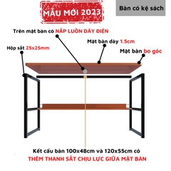 Bàn làm việc liền kệ, bàn học có kệ lửng tiện lợi T-Table