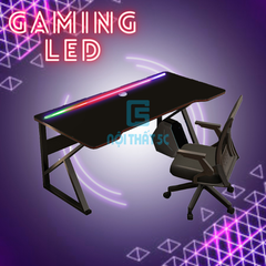 Bàn Gaming led 16 triệu màu điều chỉnh bằng điện thoại thông minh, bàn có đèn led nhảy theo nhạc có thanh chịu lực ở giữa mặt bàn