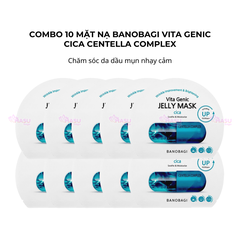 Combo 10 mặt nạ Banobagi Vita Genic Cica Centella Complex chăm sóc da dầu mụn nhạy cảm