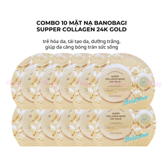 Combo 10 mặt nạ Banobagi Supper Collagen 24k Gold trẻ hóa da, tái tạo da, dưỡng trắng, giúp da căng bóng tràn sức sống