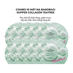 Combo 10 mặt nạ Banobagi Supper Collagen Teatree thu nhỏ lỗ chân lông, giảm mụn, tẩy da chết, làm trắng sáng da