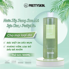 Nước Tẩy Trang Rau Má Dành Cho Da Dầu Mụn Nhạy Cảm PRETTYSKIN Jeju Cica Cleansing Water 500ml