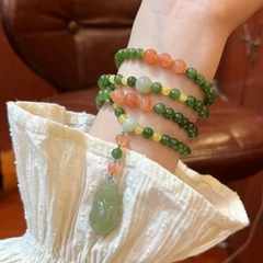 Vòng tay đá jasper Ulanhai tự nhiên, phong cách Trung Hoa, vòng tay mã não đỏ Nam TS122240