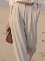 Sét bộ áo sơ mi quần xám kèm thắt lưng phong cách hiện đại D273240