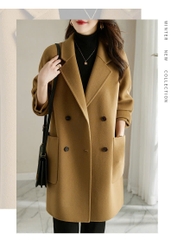 Áo dạ ép lông cừu kiểu Vest  phong cách Hàn Quốc mẫu mới thu đông D450240