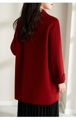 Áo dạ ép lông cừu kiểu Vest  phong cách Hàn Quốc mẫu mới thu đông D450240