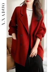 Áo dạ ép lông cừu kiểu Vest  phong cách Hàn Quốc mẫu mới thu đông D450240