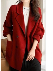 Áo dạ ép lông cừu kiểu Vest  phong cách Hàn Quốc mẫu mới thu đông D450240