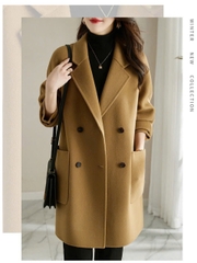 Áo dạ ép lông cừu kiểu Vest  phong cách Hàn Quốc mẫu mới thu đông D450240