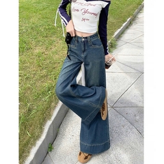 Quần jeans ống rộng cá tính dạo phố quần jeans ống rộng cạp cao Quảng Châu QJ080250