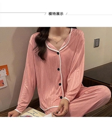 🌸 Bộ đồ ngủ nữ dài tay xuân thu  – vải jacquard sang nhẹ, mặc nhà thoáng mát, thời trang và hợp mốt  DN172250