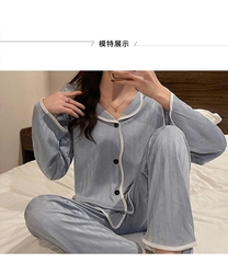 🌸 Bộ đồ ngủ nữ dài tay xuân thu  – vải jacquard sang nhẹ, mặc nhà thoáng mát, thời trang và hợp mốt  DN172250