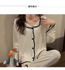 🌸 Bộ đồ ngủ nữ dài tay xuân thu  – vải jacquard sang nhẹ, mặc nhà thoáng mát, thời trang và hợp mốt  DN172250