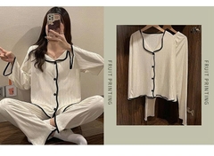🌸 Bộ đồ ngủ nữ dài tay xuân thu  – vải jacquard sang nhẹ, mặc nhà thoáng mát, thời trang và hợp mốt  DN172250
