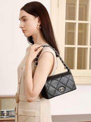 Túi xách nữ da thật kiểu Chanel họa tiết kim cương – Thiết kế mới 2025 TX221250