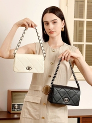 Túi xách nữ da thật kiểu Chanel họa tiết kim cương – Thiết kế mới 2025 TX221250