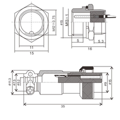 GX12-4P Đầu nối tròn Đực-Cái 4 chân  - 1 Cặp