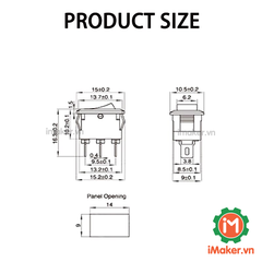 KCD11-2P công tắc ON-OFF màu Đen 2 chân 3A