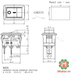 KCD1-101 công tắc ON-OFF 2 chân 6A 250VAC màu Đen