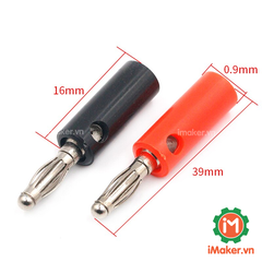 Đầu Banana Đực 4mm dài 41mm màu Đen V2