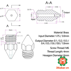 Đầu In 3D MK8 Nozzle 0.2mm