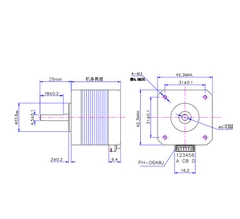 Động cơ bước Nema17 42x42mm, 1.8°, 0.45Nm 17HD4401S