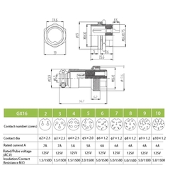 GX16-3P Đầu nối tròn Đực-Cái 3 chân  - 1 Cặp