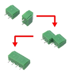 KF301-2P Domino 2 chân thẳng 5.08mm hàn PCB