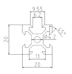 Nhôm định hình 2020 V-Slot Đen