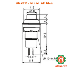 Nút nhấn DS-213 nhấn nhả màu xanh