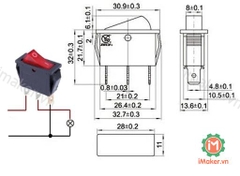 KCD3-101N công tắc ON-OFF 3 chân 15A Có LED