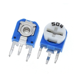 Biến trở nút áo 500K Ohm chỉnh ngang 0.1W RM063-504-WH06-1