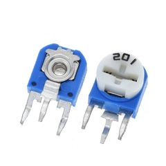 Biến trở nút áo 200 Ohm chỉnh ngang 0.1W RM063-201-WH06-1