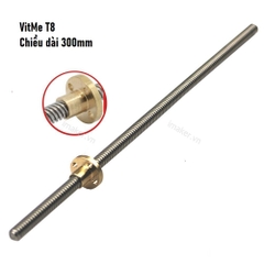 Trục Vit Me T8 bước ren 8mm dài 300mm