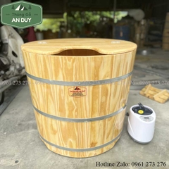 Bồn Tắm Xông Hơi Gỗ Thông Dáng Tròn