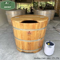 Bồn Xông Hơi Gỗ Pơmu Dáng Tròn
