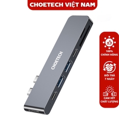 Hub chuyển 7in 2 Choetech HUB-M14 dùng cho Macbook ( Usb C* 2 To HDMI, TF, SD, 2*USB-C, 2*USB 3.0)- Hàng chính hãng