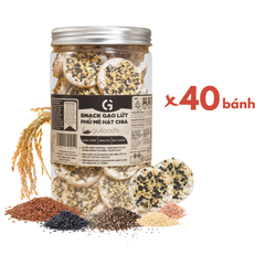 Snack gạo lứt phủ mè hạt chia GUfoods (Hũ 150g) - Topping béo bùi giòn rụm, Tiện lợi, Giàu chất xơ, Eat clean, Thuần chay