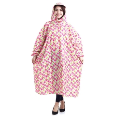 Áo Mưa Cánh Dơi Vải Dù Họa Tiết Hoa 1m4