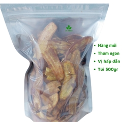 Chuối sấy mè gừng đường giòn ngọt thơm ngon túi 500gr