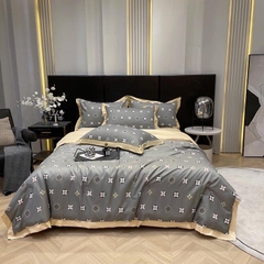 Bộ 4 món chăn ga Lụa Thái mềm mát -chăn chần 2 vỏ gối 1 ga bo theo yêu cầu kích thước nệm