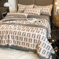 Bộ 4 món chăn ga Lụa Thái mềm mát -chăn chần 2 vỏ gối 1 ga bo theo yêu cầu kích thước nệm