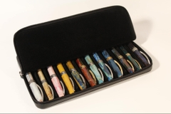 Bao Đựng 12 Bút Visconti 12-Pen Leather Pouch Black