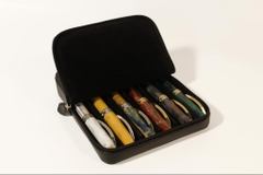 Bao Đựng 6 Bút Visconti 6-Pen Leather Pouch Black