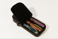 Bao Đựng 3 Bút Visconti 3-Pen Leather Pouch Black